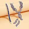 Twist Brass Rhinestone Pendant Necklaces & Stud Earrings & Bracelets FS-WGBD12F-01-1