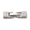 Brass Micro Pave Clear Cubic Zirconia Fold Over Clasps KK-C075-36P-1