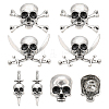 8Pcs 4 Styles Halloween Alloy Lapel Pin Backs for Backpack Clothes JEWB-NB0001-33-1
