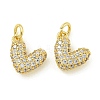 Rack Plating Brass Micro Pave Clear Cubic Zirconia Charms KK-Z067-23G-03-1