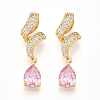 Brass Micro Pave Cubic Zirconia Pendants KK-T070-65B-1