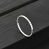 925 Sterling Silver Flat Beaded Finger Rings for Women RJEW-NH0002-01C-S-1