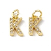 Real 18K Gold Plated Brass Micro Pave Clear Cubic Zirconia Charms KK-E068-VB452-K-2