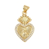 Brass Micro Pave Cubic Zirconia Pendants KK-P323-11U-G02-1
