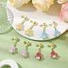 Handmade Glass Seed Beads Flower Stud Earrings EJEW-MZ00277-2