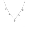 925 Sterling Silver Clear Cubic Zirconia Star Pendant Necklaces KU1161-2-3