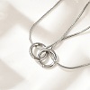 304 Stainless Steel Double Layer Snake Chain 2-Ring Link Necklaces NJEW-R017-01P-2