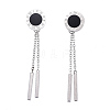 304 Stainless Steel Chain Tassel Earrings EJEW-I248-40-2