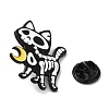 Halloween Cat Skeleton Alloy Brooches JEWB-I032-01EB-04-3