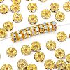 Brass Rhinestone Spacer Beads RSB028NF-02G-1