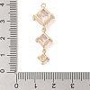 Brass Inlay Clear Glass Pendants KK-S388-08G-3