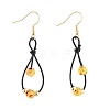 Resin Beads Dangle Earrings EJEW-JE03950-05-1