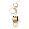 Shining Zinc Alloy Rhinestone Whistle Pendant Keychain KEYC-O014-01G-03-2