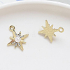 Brass Micro Pace Clear Cubic Zirconia Pendants KK-TAC0004-21-1