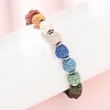 Chakra Dyed Round Natural Lava Rock Beaded Bracelets GG-CBA922D-03-2