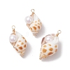 9Pcs Natural Shell Pendants PALLOY-JF03226-2