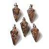 Natural Leopard Skin Jasper Pendants G-Z055-02P-02-1