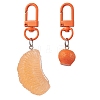 Resin Orange Pendant Decorations HJEW-JM02546-2