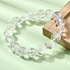 Natural Quartz Crystal Round Beads Stretch Bracelets for Women BJEW-L712-B03-12mm-3