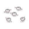 Flower Brass Micro Pave Cubic Zirconia Links ZIRC-L054-09P-NR-1