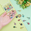 30Pcs 6 Colors Electroplated Glass European Dangle Charms PALLOY-PH01830-3