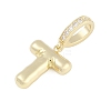 Brass Micro Pave Clear Cubic Zirconia Pendants KK-M289-01T-G-2