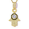 Brass Micro Pave Clear AB Cubic Zirconia Pendants CU-OY001-73G-1