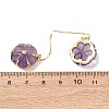 Flower Natural Mixed Stone Dangle Earrings EJEW-G456-01G-7