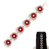Retro Flower Alloy & Glass & ABS Plastic Hair Accessories EJEW-WH20018-02A-1