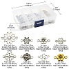 80Pcs 8 Styles Tibetan Style Alloy Flower Connector Charms TIBE-YW0001-33-3