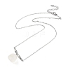 Bamboo with Lotus Seedpod Natural Agate Pendant Necklace NJEW-P260-01P-1