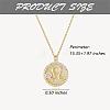 925 Sterling Silver 12 Constellation Necklace Gold Horoscope Zodiac Sign Necklace Round Astrology Pendant Necklace with Zircons Birthday Jewelry Gift for Women Men JN1089G-2