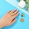 Rectangle Brass Adjustable Ring Components KK-Z122-20G-1
