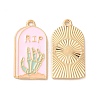 Light Gold Plated Alloy Enamel Pendants ENAM-L040-005KCG-02-1