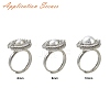 Flat Round Brass Micro Pave Cubic Zirconia Adjustable Ring Settings LS-KK-K297-06P-4