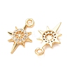Brass Micro Pave Clear Cubic Zirconia Pendants CU-K002-27B-G-3