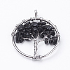 Natural Black Agate Pendants G-E419-22P-1
