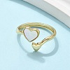 Brass Shell Cuff Rings for Women RJEW-C126-09G-3