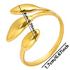 Vintage 304 Stainless Steel Three-Leaf Open Cuff Ring for Women LW4764-2-2