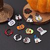 14Pcs 14 Style Halloween Theme Rack Plating Spray Painted Alloy Enamel Pendants ENAM-YW0003-84-5