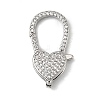 Brass Clear Cubic Zirconia Lobster Claw Clasps KK-Z078-46C-P-1