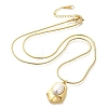 Natural Shell Pearl Polygon Pendant Necklaces NJEW-K255-11G-4