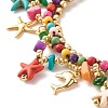 Ocean Animal Theme Braided Bead Bracelet BJEW-JB07285-7