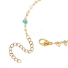2Pcs 2 Styles Brass Star Tassel Handmade Glass Link Chain Anklet Sets AJEW-AN00761-7