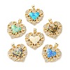 Brass Micro Pave Clear Cubic Zirconia Pendants KK-S048-12G-1