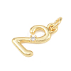 Brass Micro Pave Clear Cubic Zirconia Charms KK-P339-27G-02-2