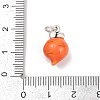 Fine Silver Dark Orange Enamel Fruit Pendants STER-F060-01AS-01-3