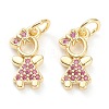 Brass Micro Pave Cubic Zirconia Pendants LS-ZIRC-J041-16D-1