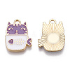 Golden Plated Alloy Enamel Pendants ENAM-T009-90C-RS-1