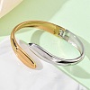 Two Tone 304 Stainless Steel Cuff Bangles BJEW-F540-04GP-2